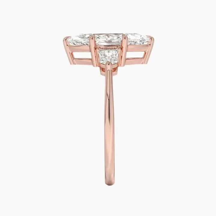 Thalassa Marquise Three Stone 3 Carat Lab Grown Diamond Engagement Ring in 18K White Gold
