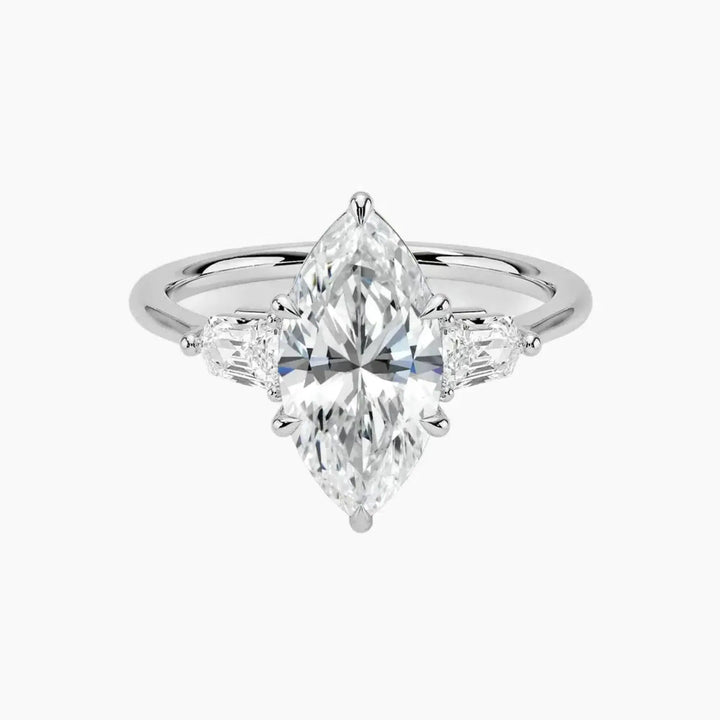 Thalassa Marquise Three Stone 1 Carat Lab Grown Diamond Engagement Ring in 18K White Gold