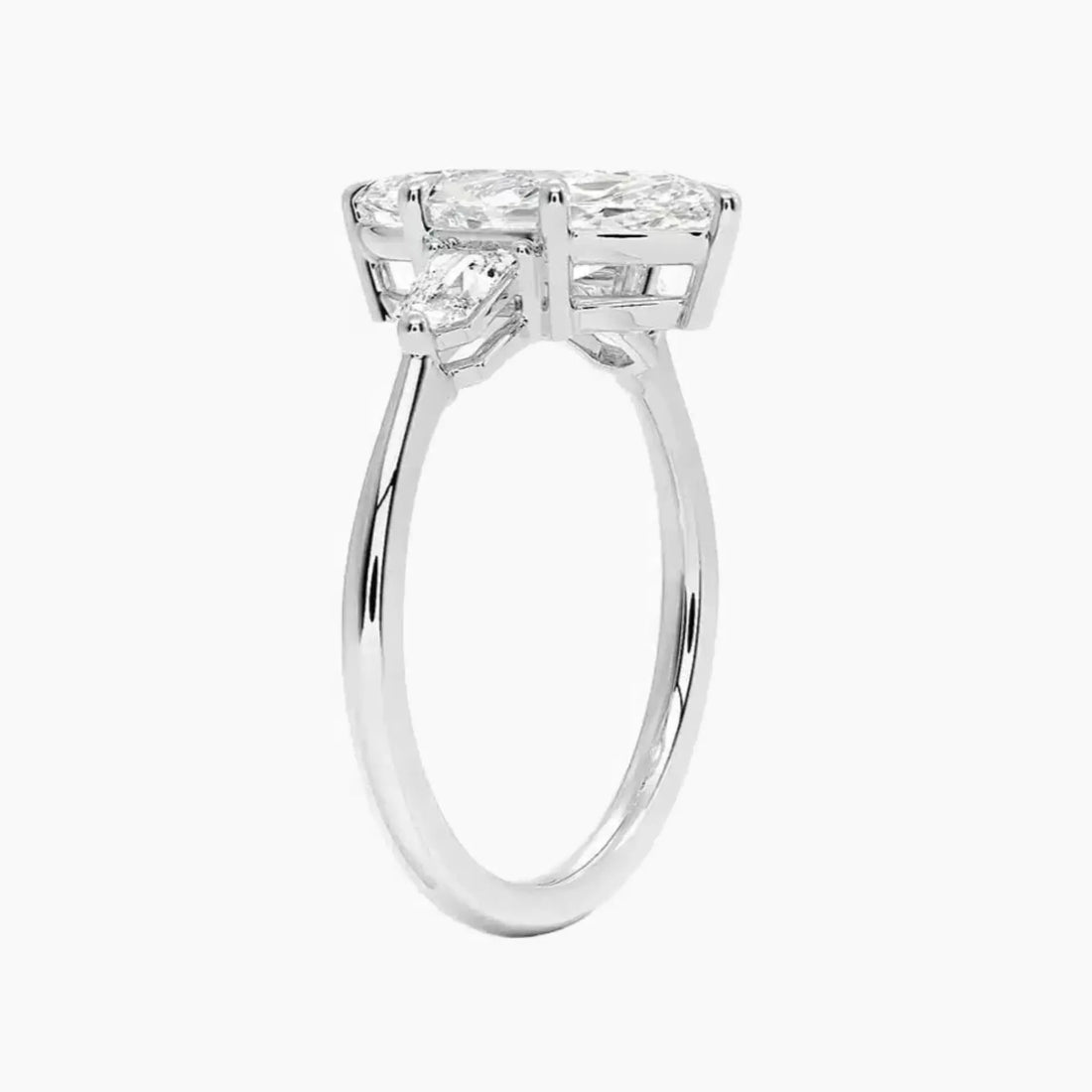 Thalassa Marquise Three Stone 1 Carat Lab Grown Diamond Engagement Ring in 14K Yellow Gold