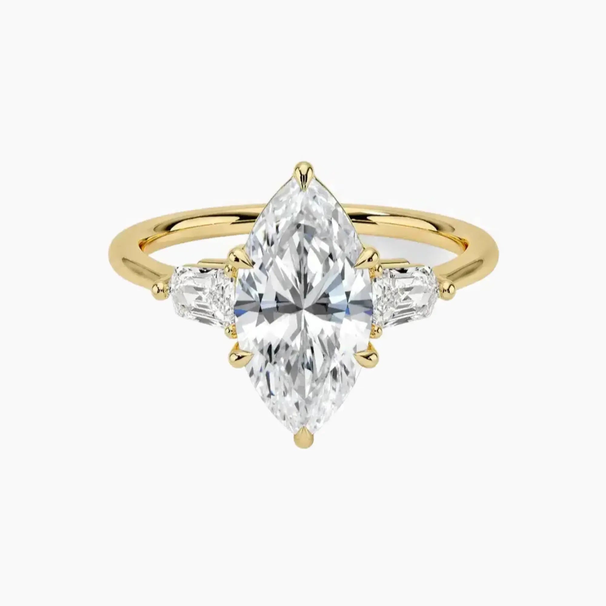 Thalassa Marquise Three Stone Diamond Ring Setting in 14K White Gold