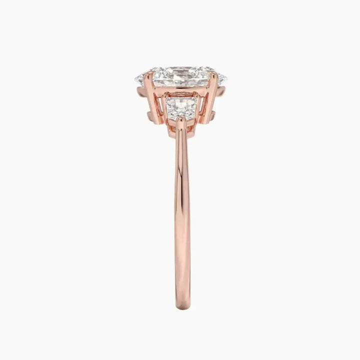 Thalassa Oval Three Stone 2 Carat Lab Grown Diamond Engagement Ring in 18K White Gold
