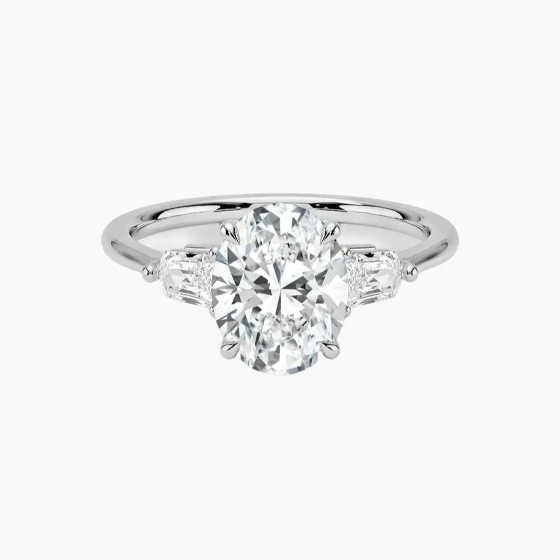 Thalassa Oval Three Stone Diamond Ring Setting in 18K Yellow Gold