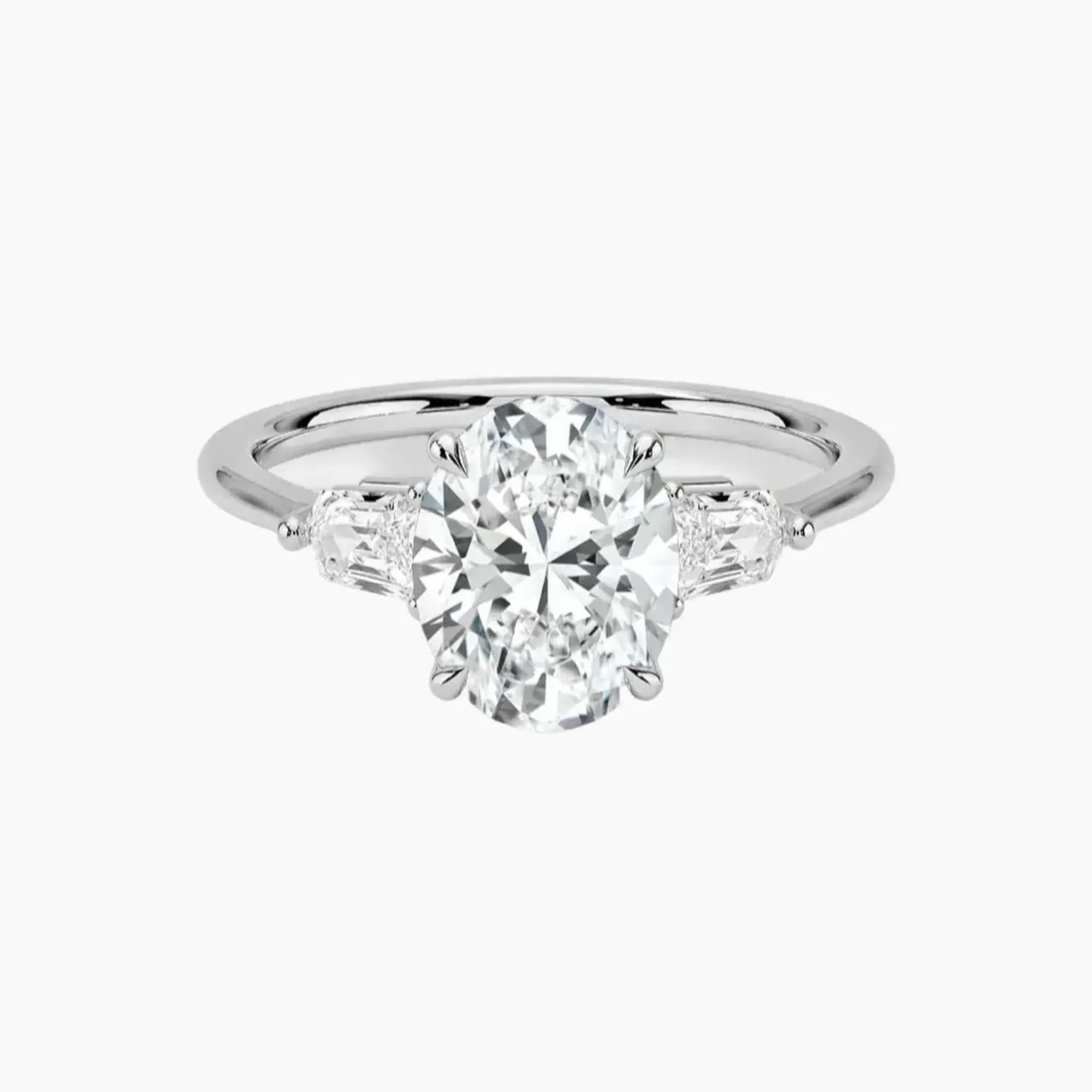 Thalassa Oval Three Stone Diamond Ring Setting in 14K Yellow Gold