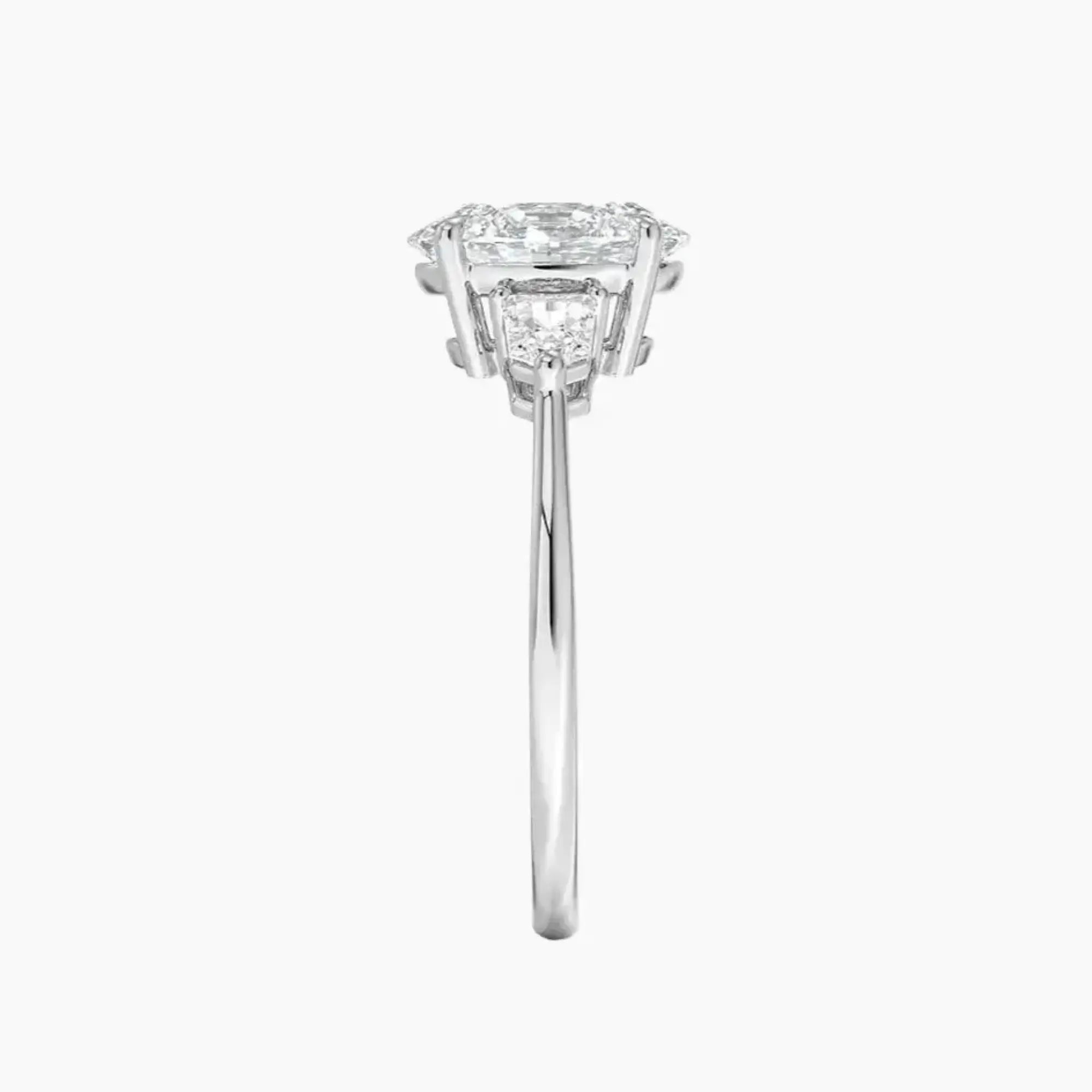 Thalassa Oval Three Stone 2.5 Carat Lab Grown Diamond Engagement Ring in 18K Yellow Gold