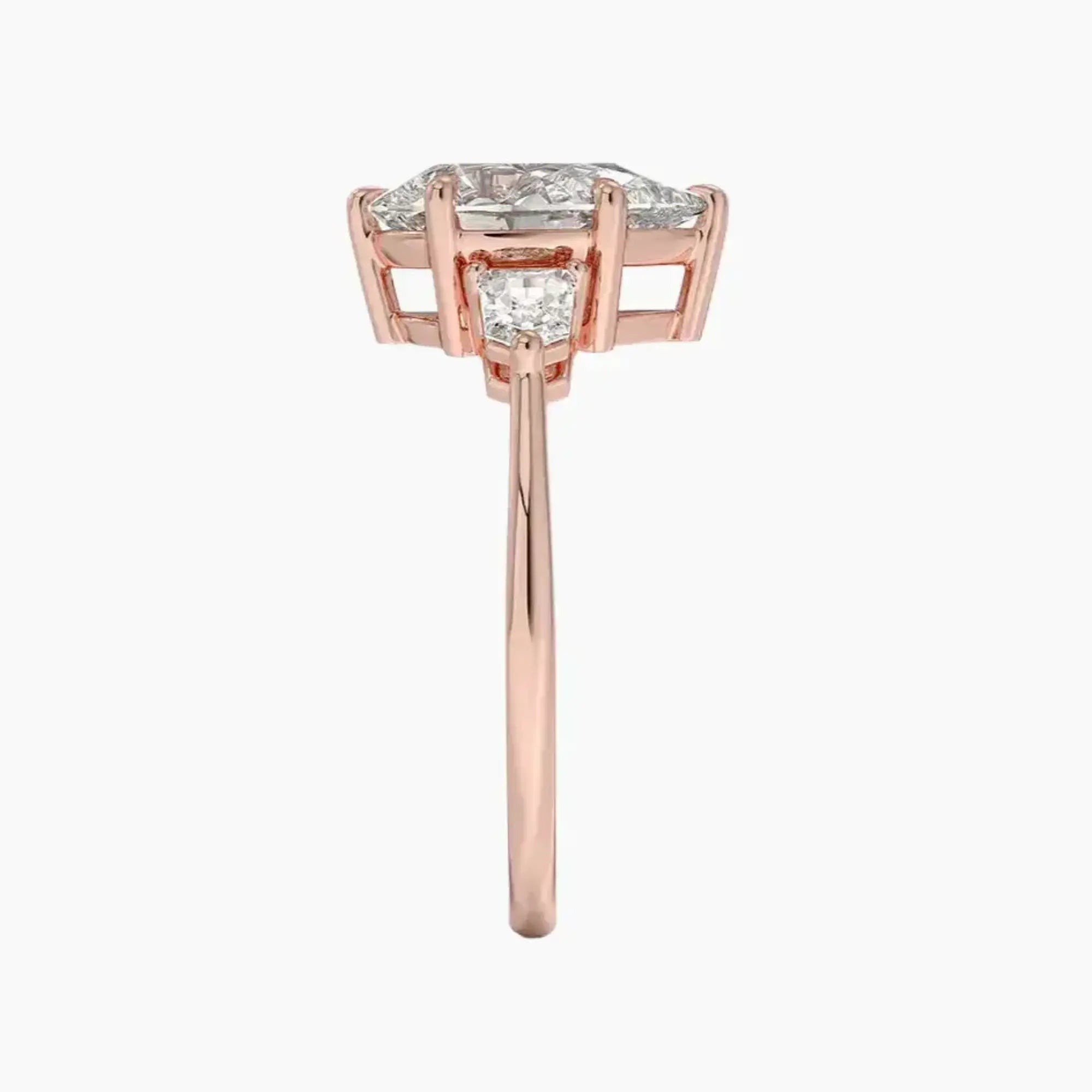 Thalassa Pear Three Stone Diamond Ring Setting in 18K Rose Gold