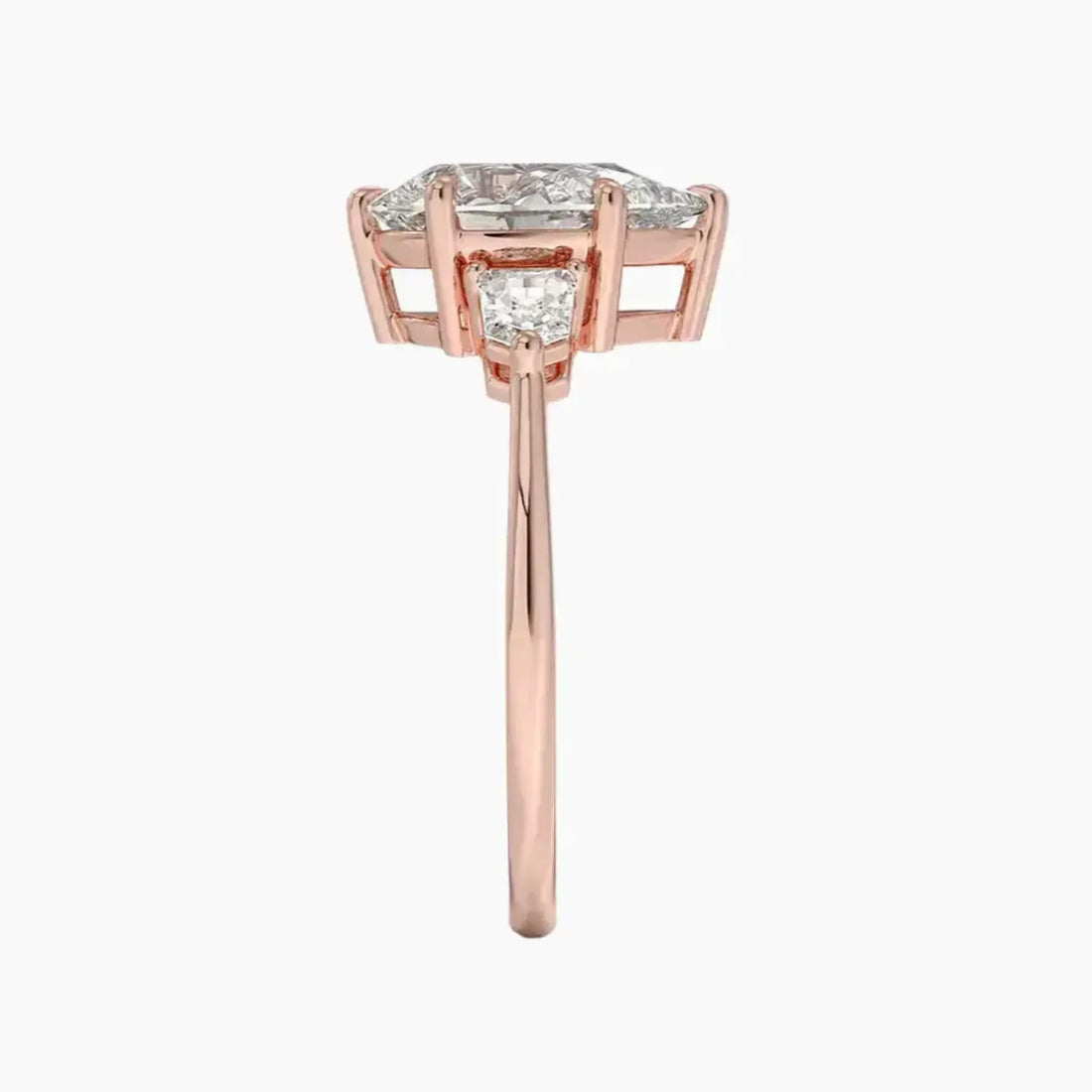 Thalassa Pear Three Stone 1 Carat Lab Grown Diamond Engagement Ring in 14K Rose Gold