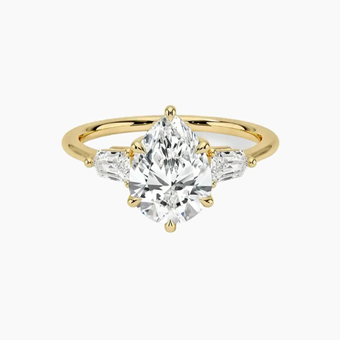 Thalassa Pear Three Stone 2 Carat Lab Grown Diamond Engagement Ring in 14K Rose Gold