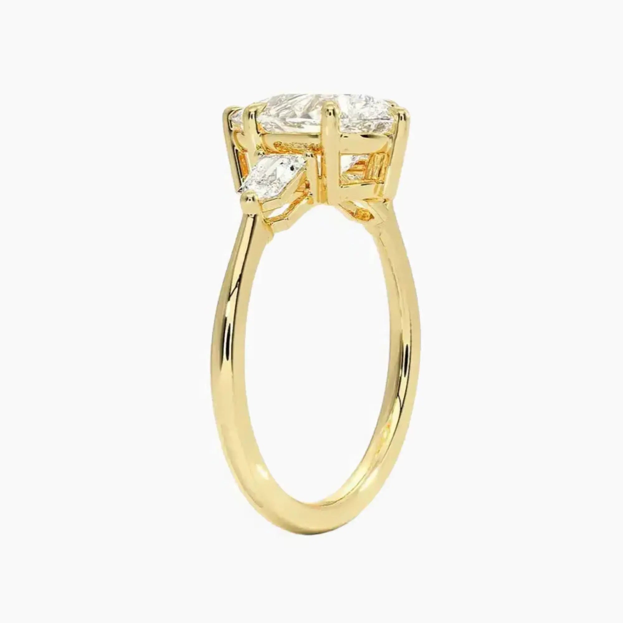 Thalassa Pear Three Stone Diamond Ring Setting in 18K Rose Gold