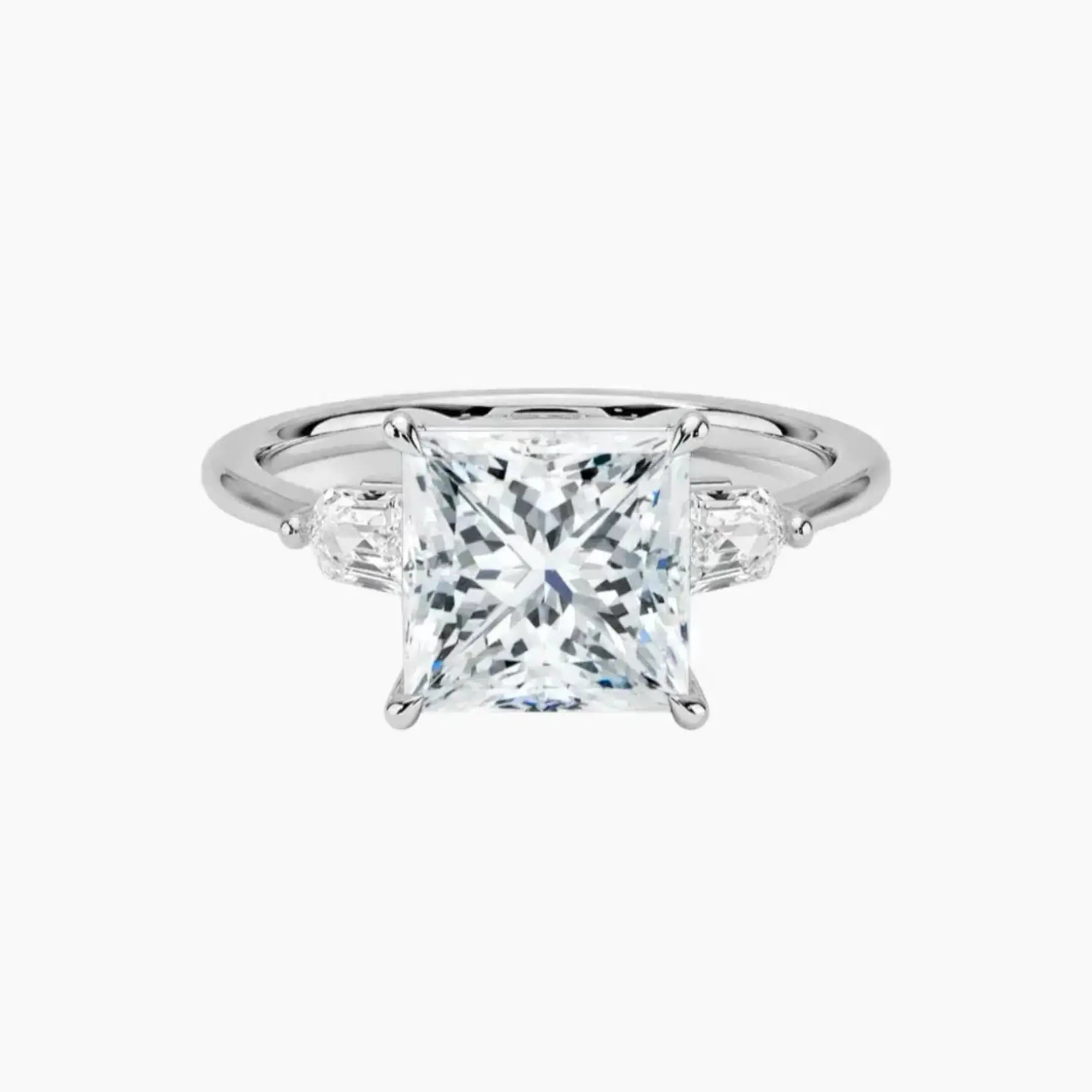 Thalassa Princess Three Stone 1.5 Carat Lab Grown Diamond Engagement Ring in 18K White Gold