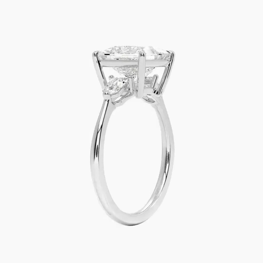 Thalassa Princess Three Stone 3 Carat Lab Grown Diamond Engagement Ring in 14K Yellow Gold