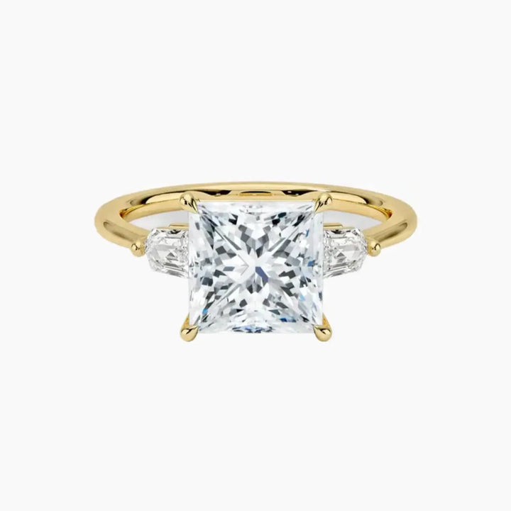 Thalassa Princess Three Stone 1.5 Carat Lab Grown Diamond Engagement Ring in 14K Yellow Gold