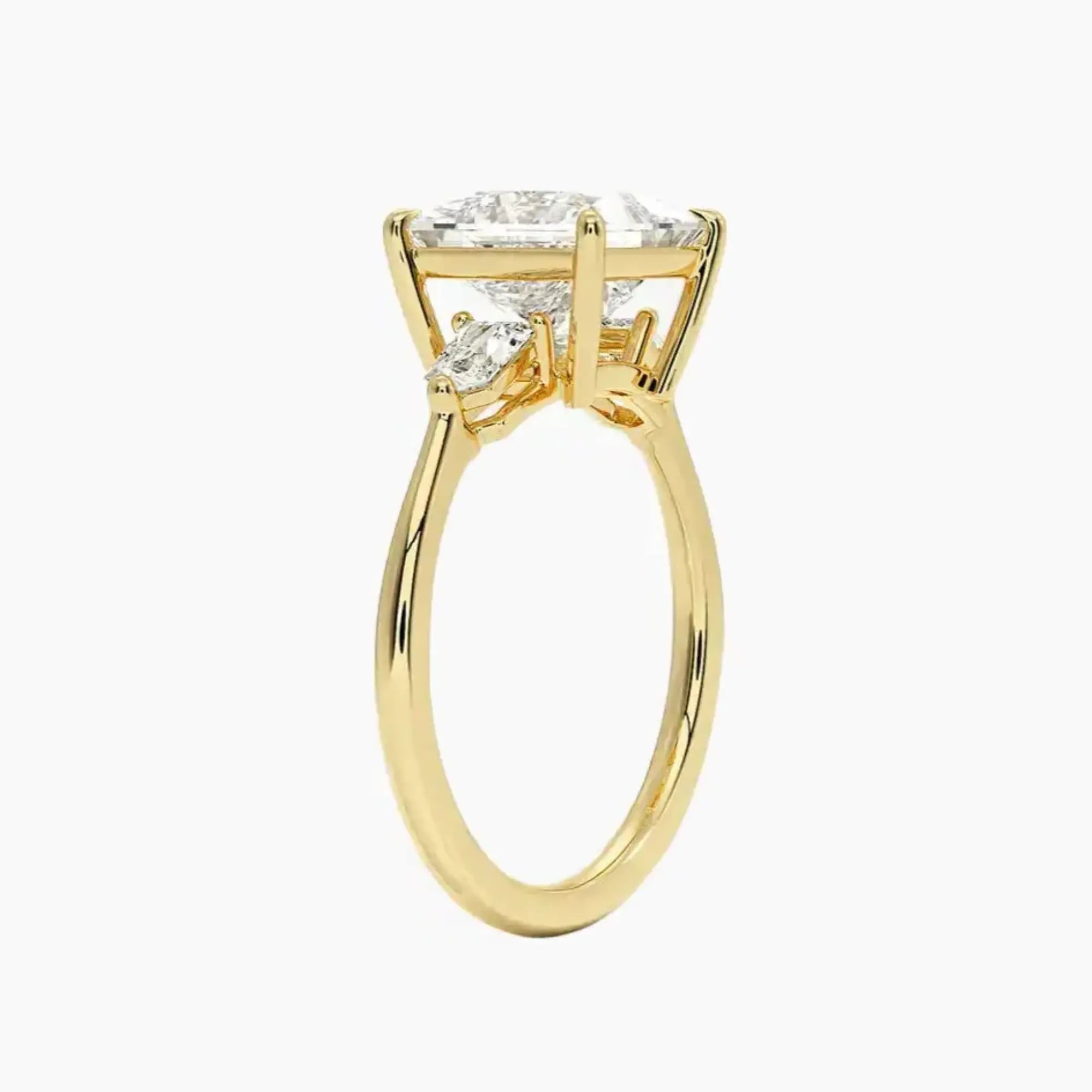 Thalassa Princess Three Stone Diamond Ring Setting in 14K White Gold