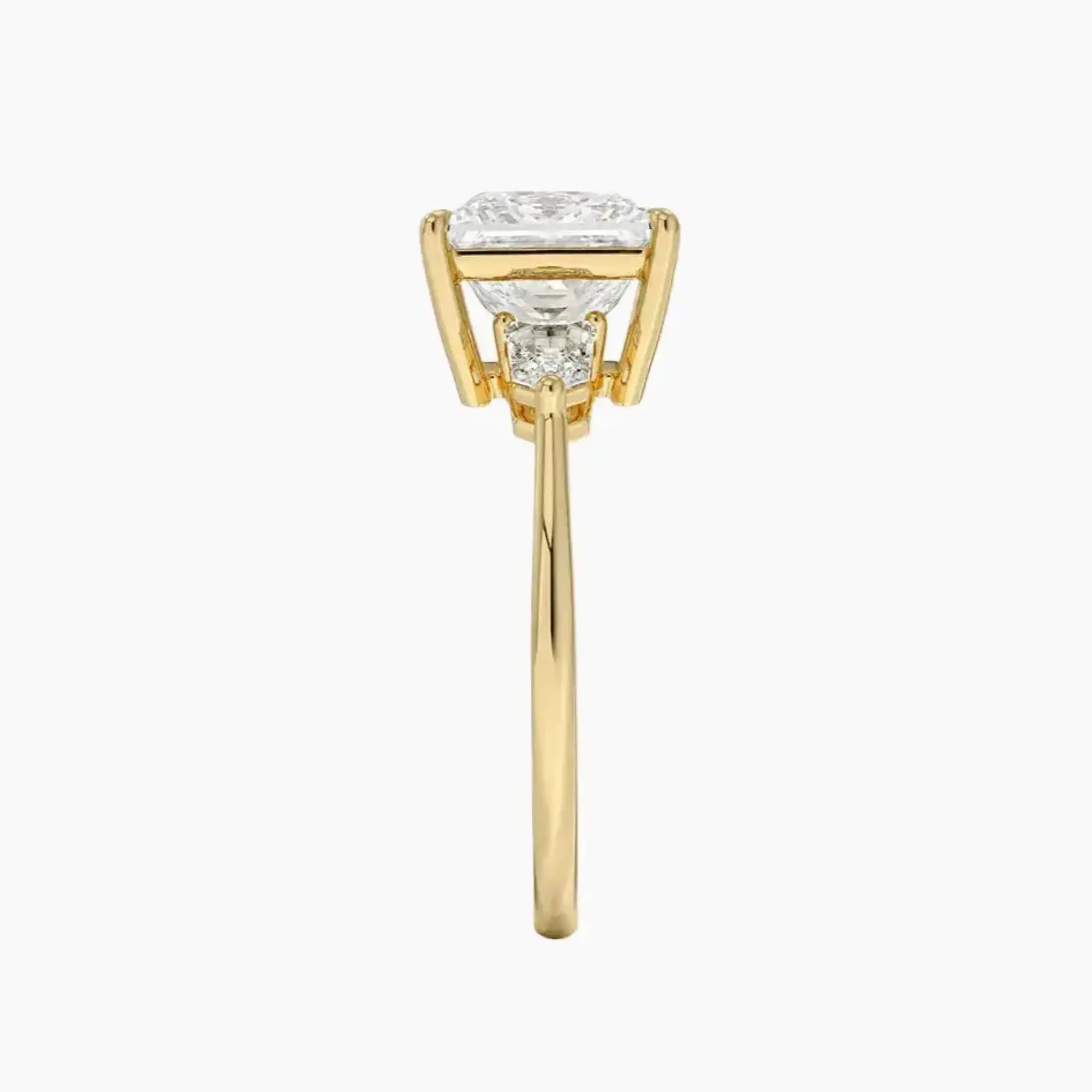 Thalassa Princess Three Stone 3 Carat Lab Grown Diamond Engagement Ring in 14K Rose Gold