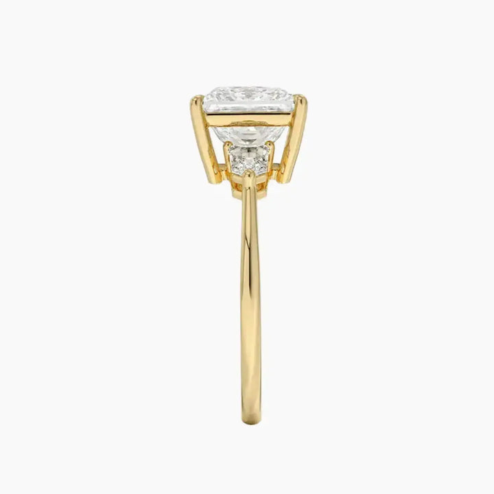 Thalassa Princess Three Stone 3 Carat Lab Grown Diamond Engagement Ring in 14K Rose Gold