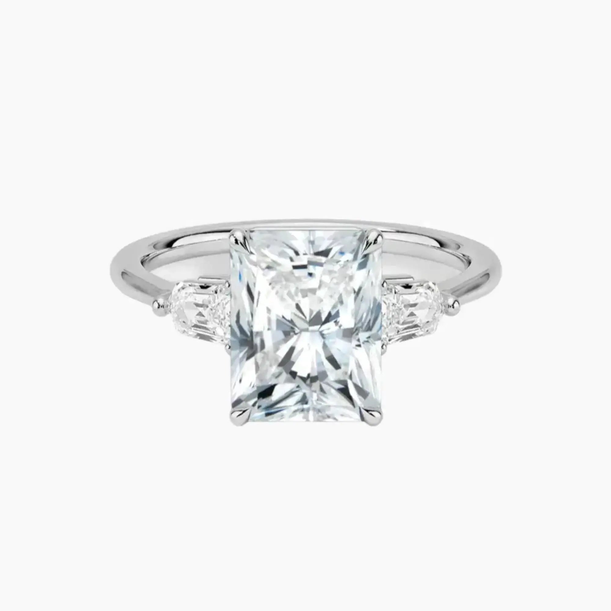 Thalassa Radiant Three Stone 2 Carat Lab Grown Diamond Engagement Ring in 18K Rose Gold