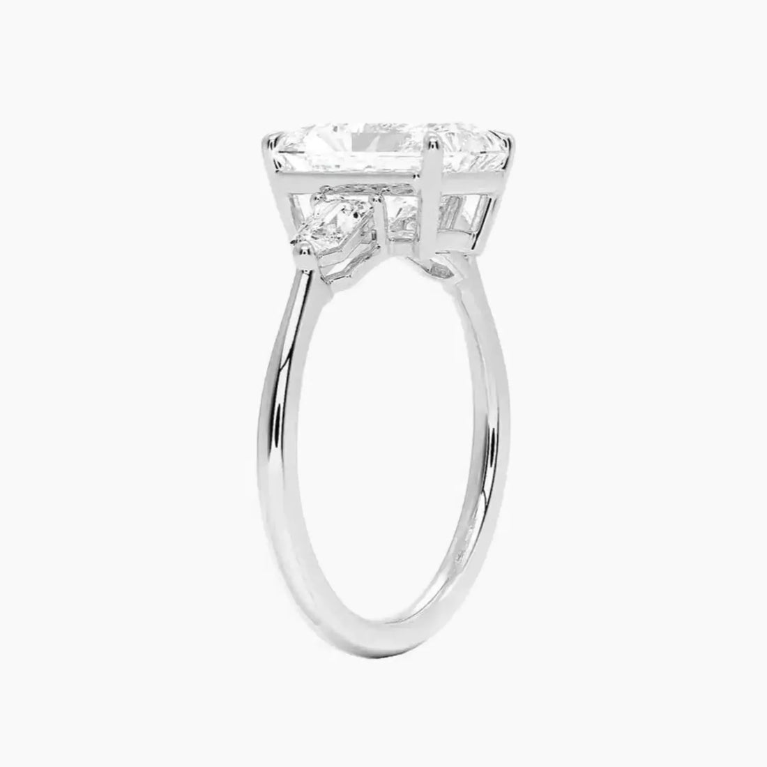 Thalassa Radiant Three Stone 1.5 Carat Lab Grown Diamond Engagement Ring in 14K Rose Gold