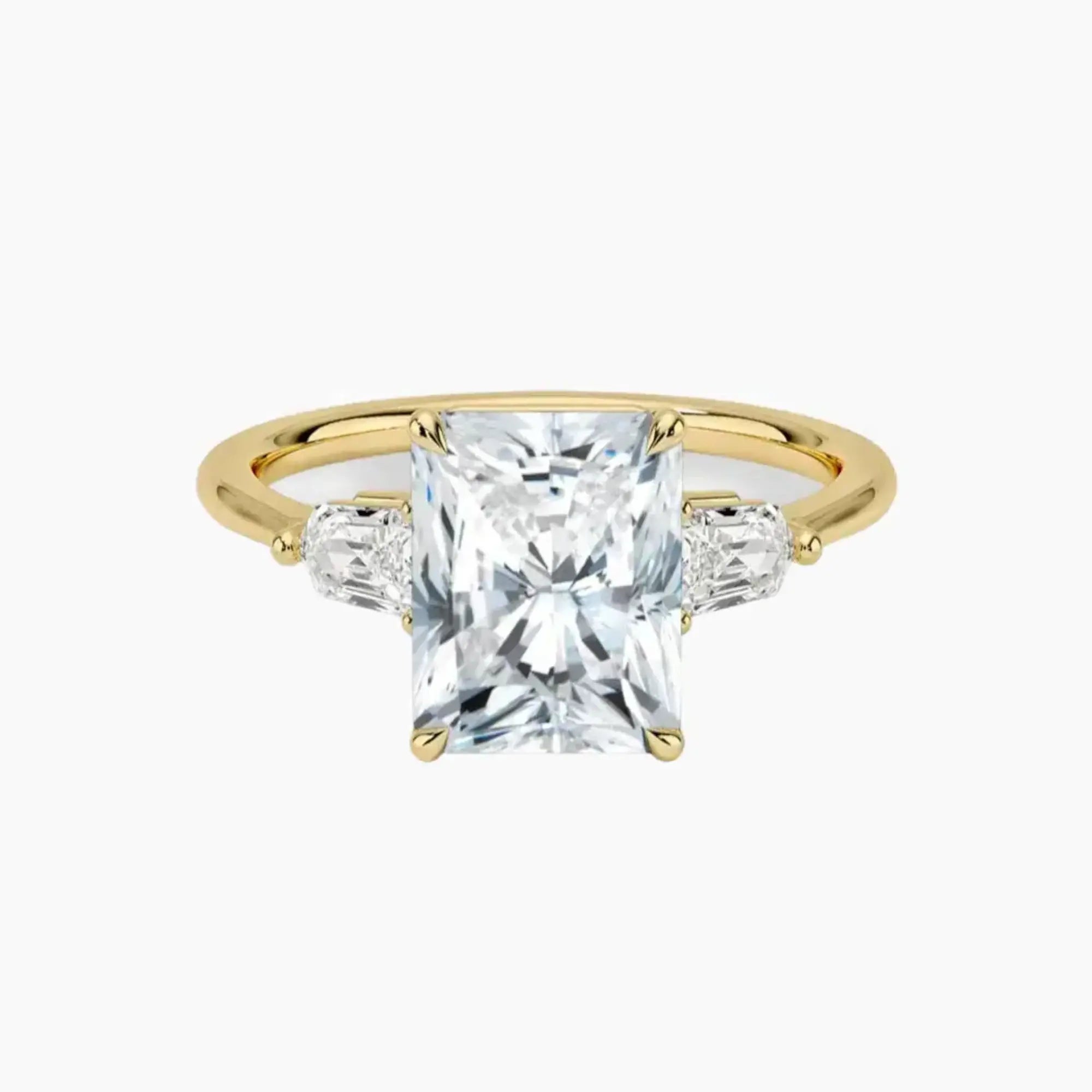 Thalassa Radiant Three Stone 1.5 Carat Lab Grown Diamond Engagement Ring in 14K White Gold