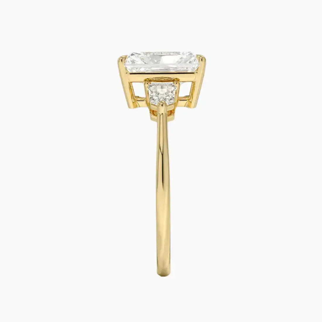 Thalassa Radiant Three Stone 1 Carat Lab Grown Diamond Engagement Ring in 18K Rose Gold