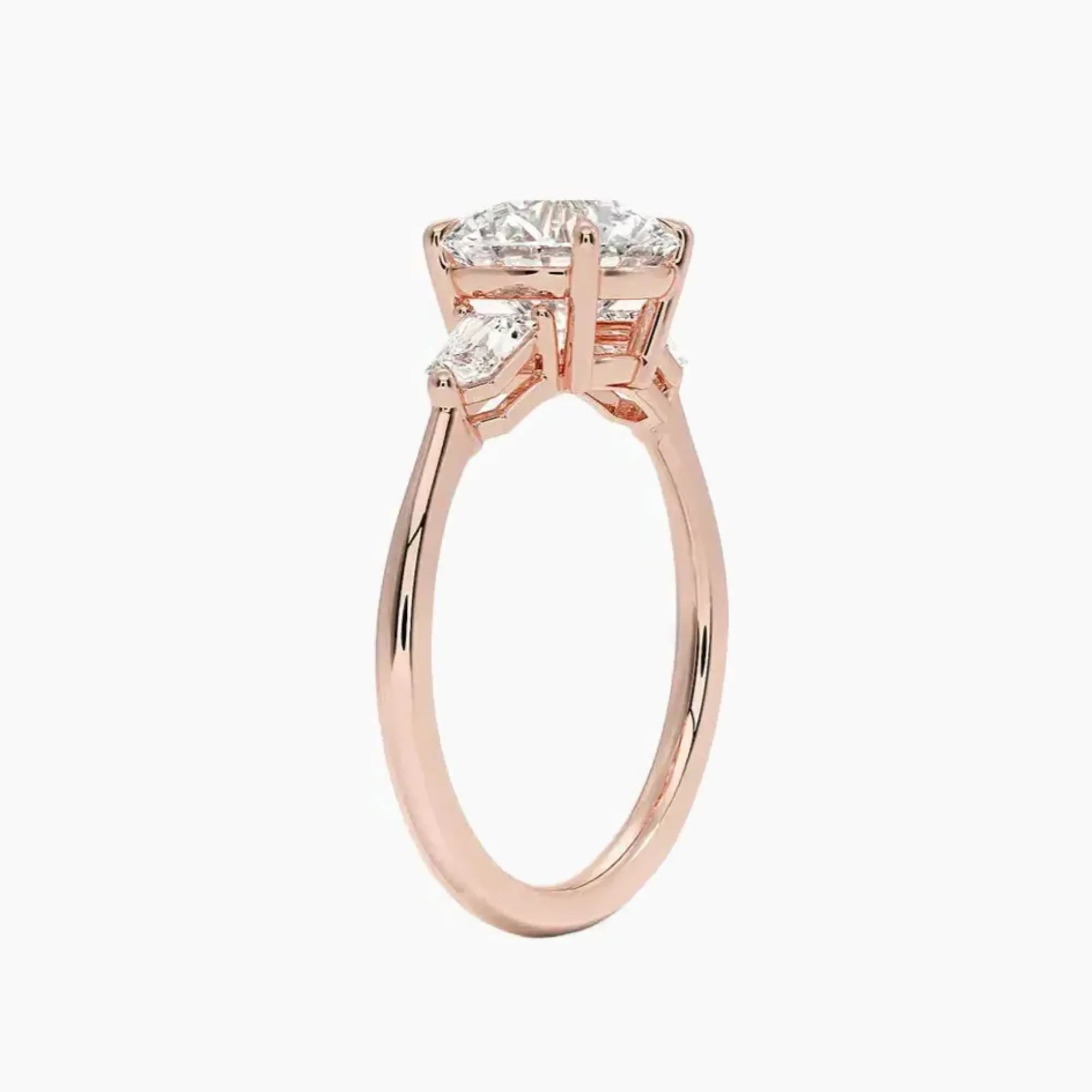 Thalassa Round Three Stone 1.5 Carat Lab Grown Diamond Engagement Ring in 18K White Gold