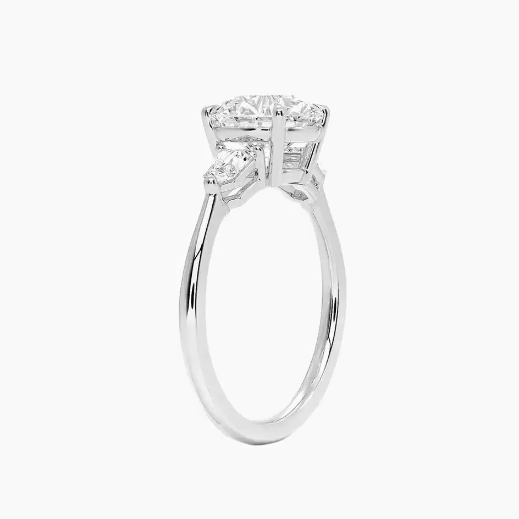 Thalassa Round Three Stone 2.5 Carat Lab Grown Diamond Engagement Ring in 14K Yellow Gold