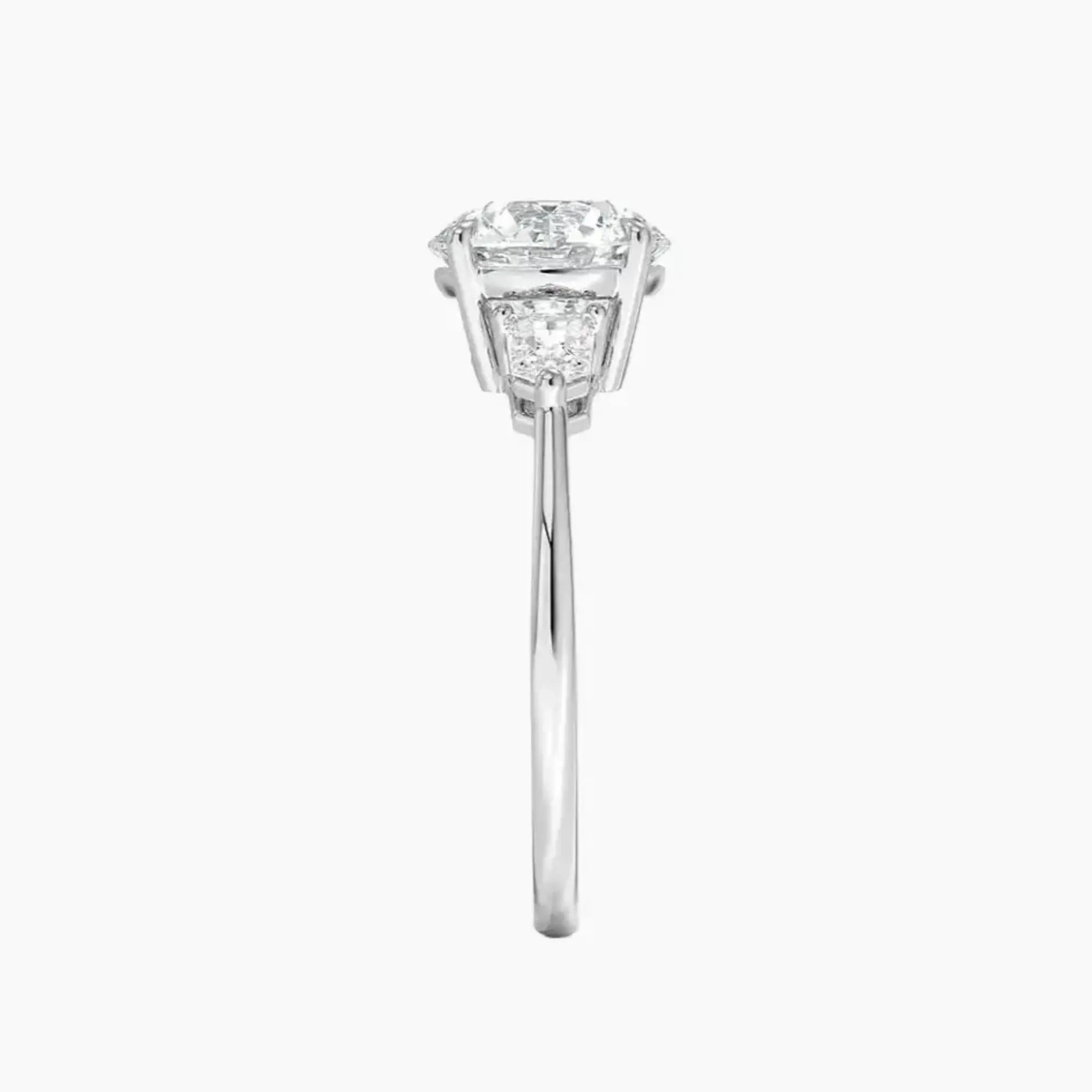 Thalassa Round Three Stone 3 Carat Lab Grown Diamond Engagement Ring in 18K Yellow Gold