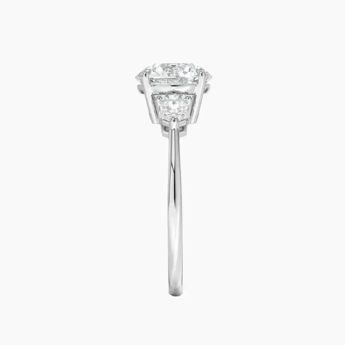 Thalassa Round Three Stone Diamond Ring Setting in 14K White Gold