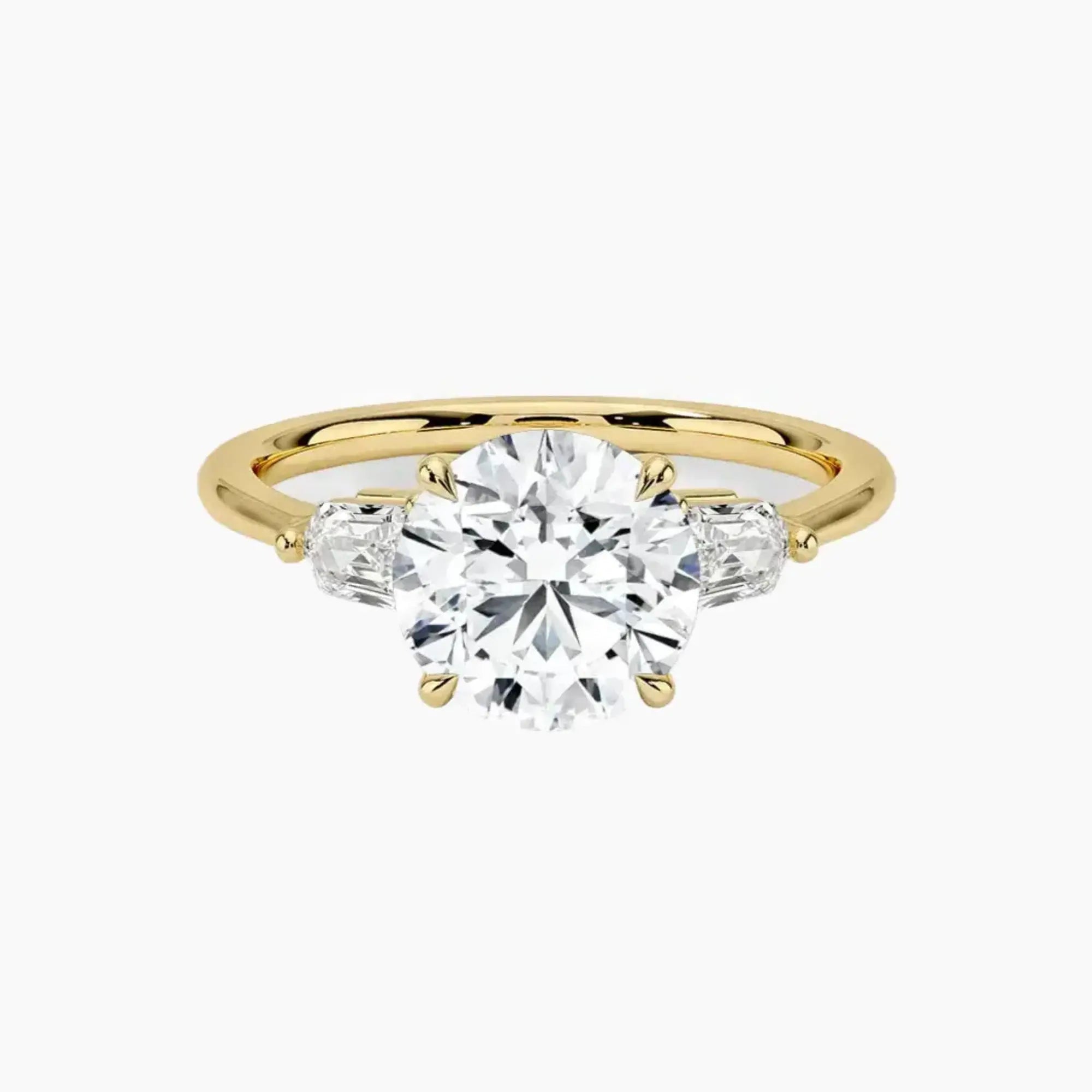 Thalassa Round Three Stone 1 Carat Lab Grown Diamond Engagement Ring in 18K Rose Gold