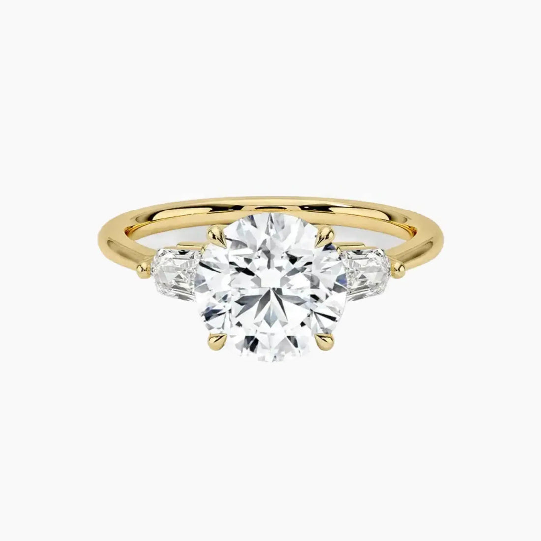 Thalassa Round Three Stone 1 Carat Lab Grown Diamond Engagement Ring in 18K Rose Gold