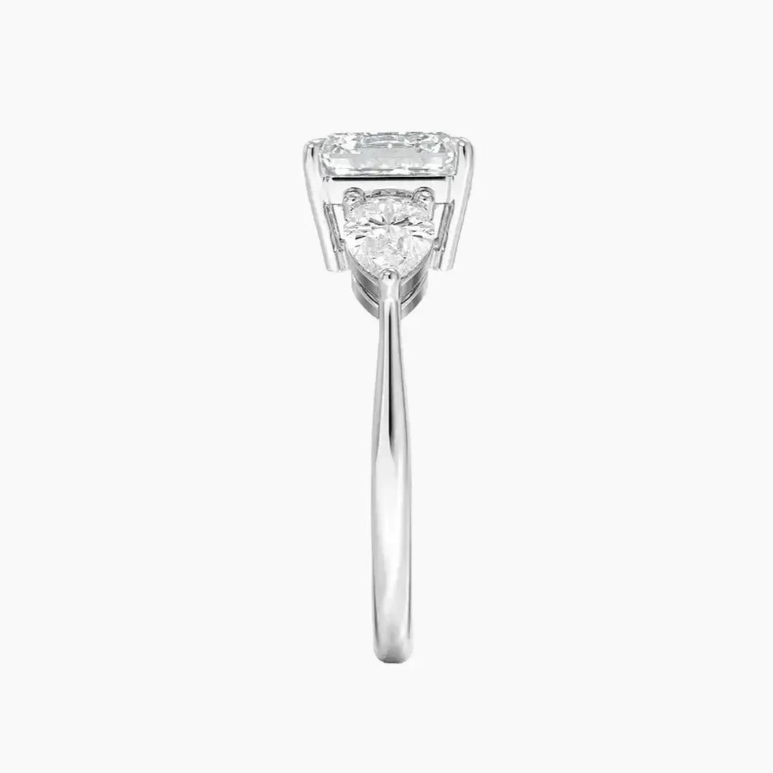 Calliope Asscher Three Stone 1.5 Carat Lab Grown Diamond Engagement Ring in 14K Yellow Gold