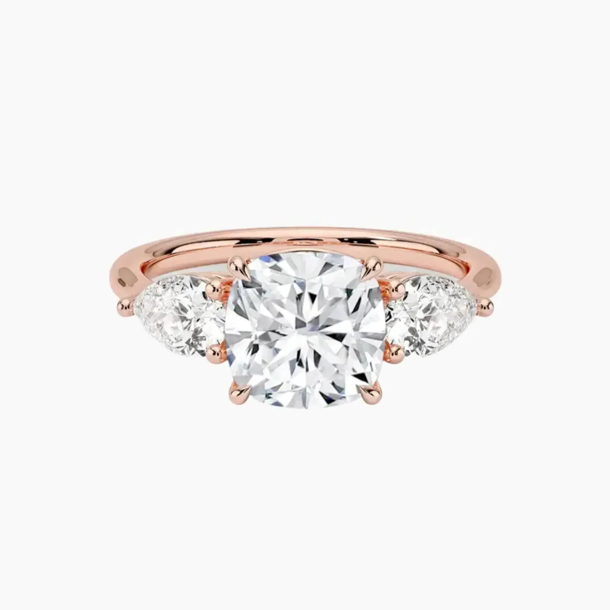 Calliope Cushion Three Stone 1.5 Carat Lab Grown Diamond Engagement Ring in 18K White Gold