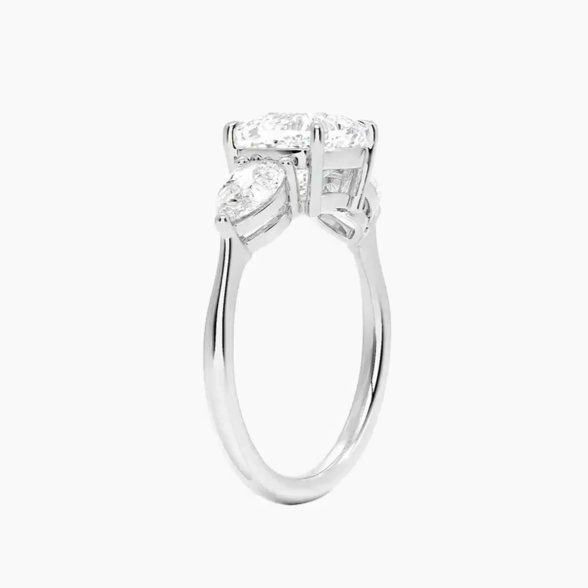 Calliope Cushion Three Stone Diamond Ring Setting in 14K Yellow Gold
