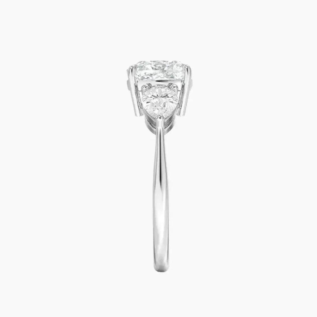 Calliope Cushion Three Stone Diamond Ring Setting in 14K Rose Gold
