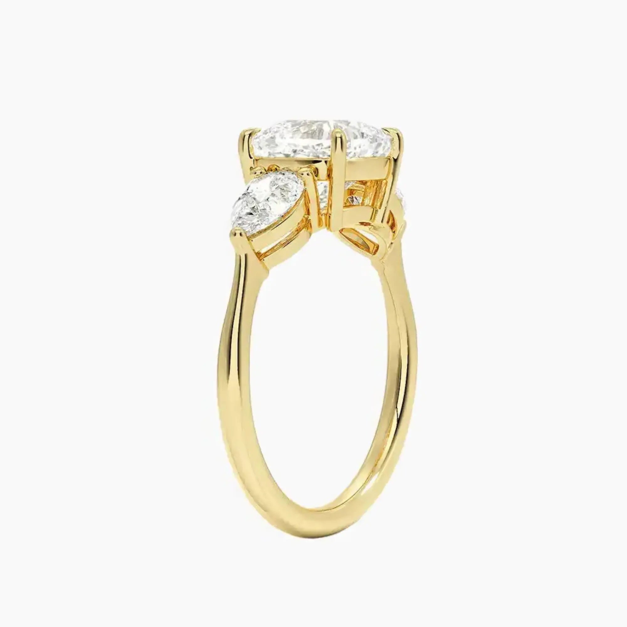 Calliope Cushion Three Stone 1 Carat Lab Grown Diamond Engagement Ring in 14K Rose Gold