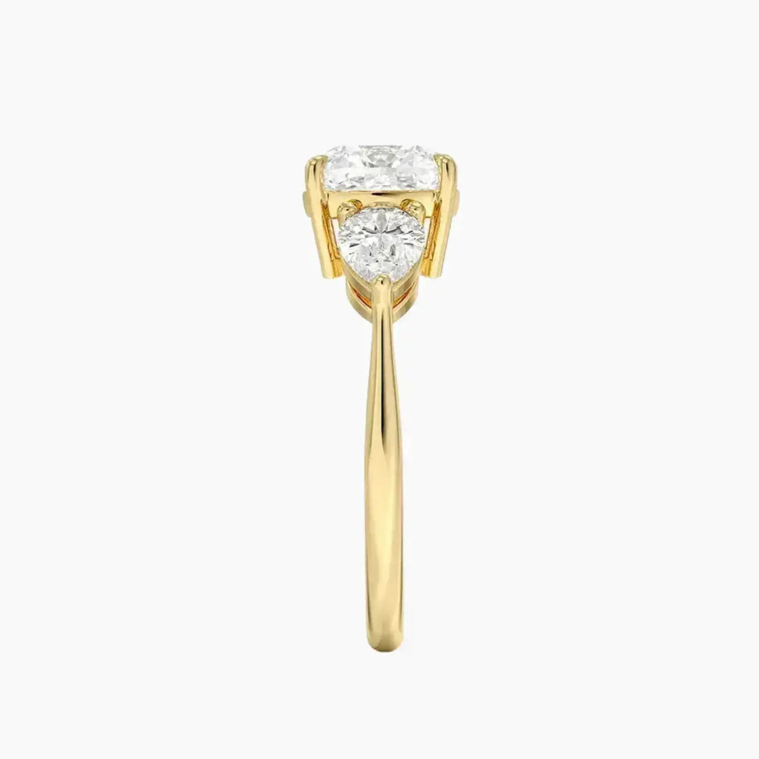 Calliope Cushion Three Stone 2 Carat Lab Grown Diamond Engagement Ring in 18K White Gold