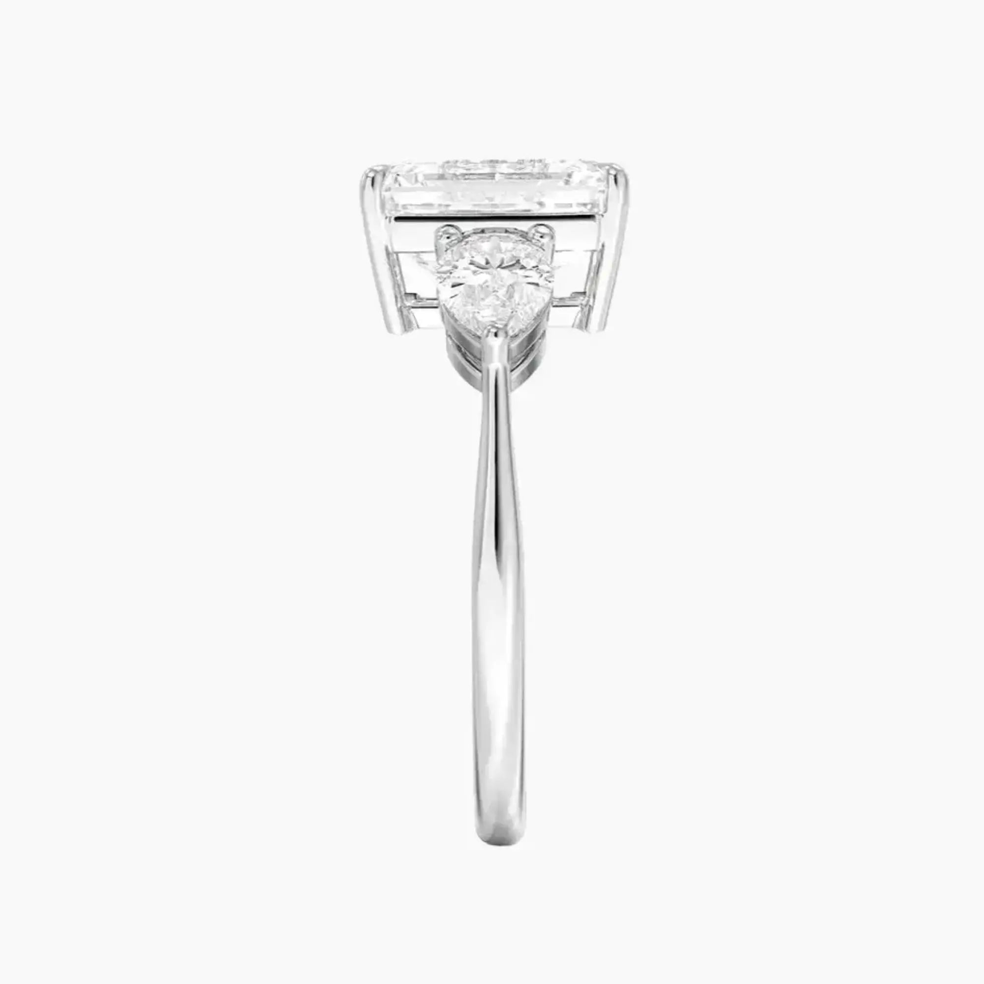 Calliope Emerald Three Stone 2.5 Carat Lab Grown Diamond Engagement Ring in 14K Yellow Gold