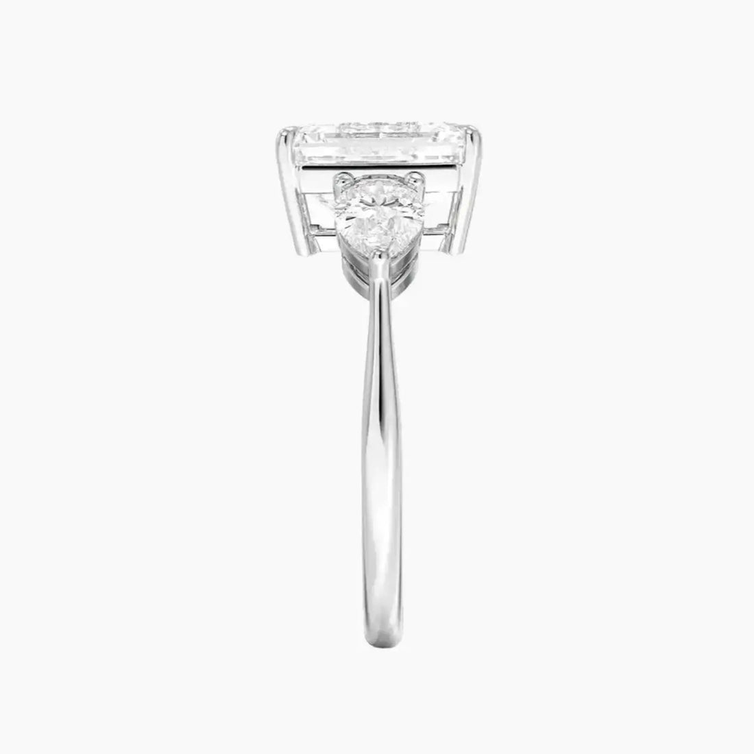 Calliope Emerald Three Stone 3 Carat Lab Grown Diamond Engagement Ring in 18K Rose Gold
