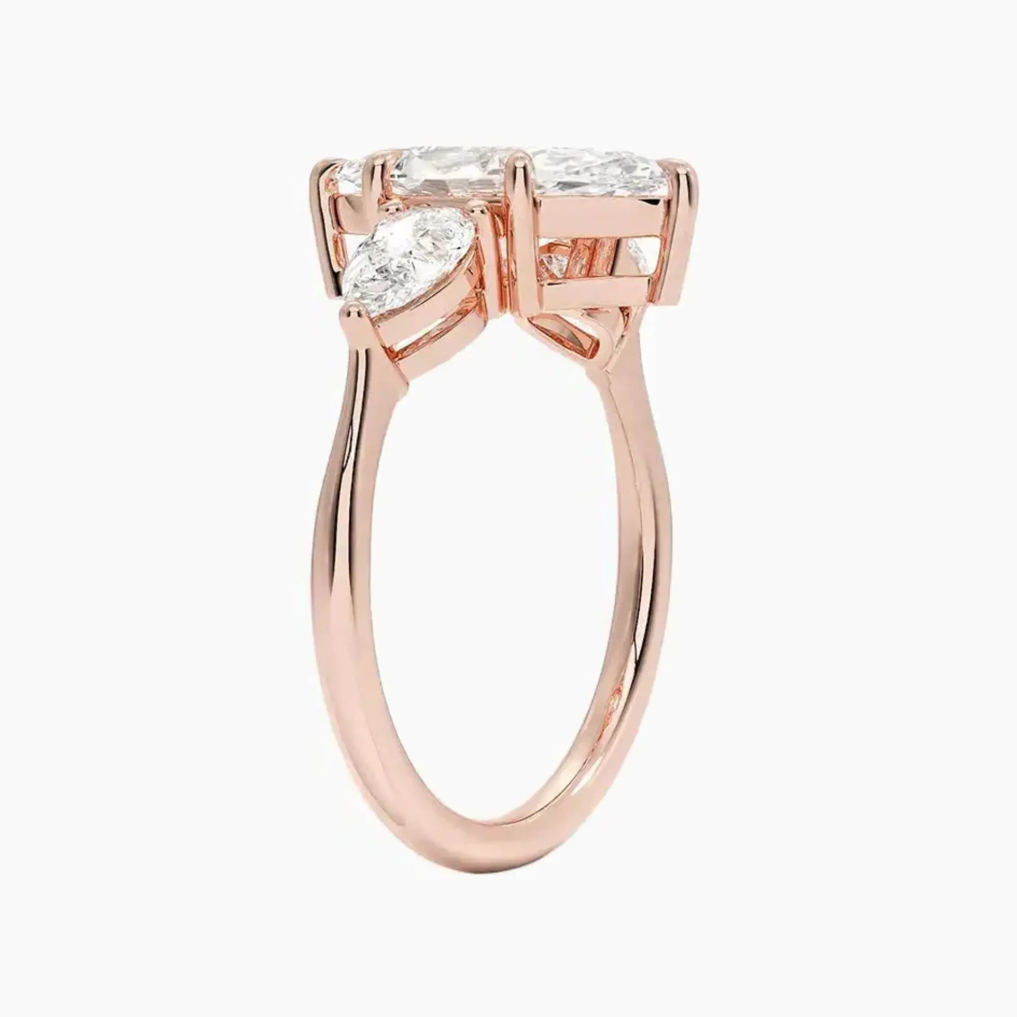 Calliope Marquise Three Stone 1.5 Carat Lab Grown Diamond Engagement Ring in 18K Yellow Gold