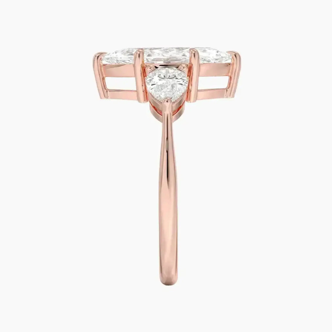 Calliope Marquise Three Stone 3 Carat Lab Grown Diamond Engagement Ring in 18K Yellow Gold