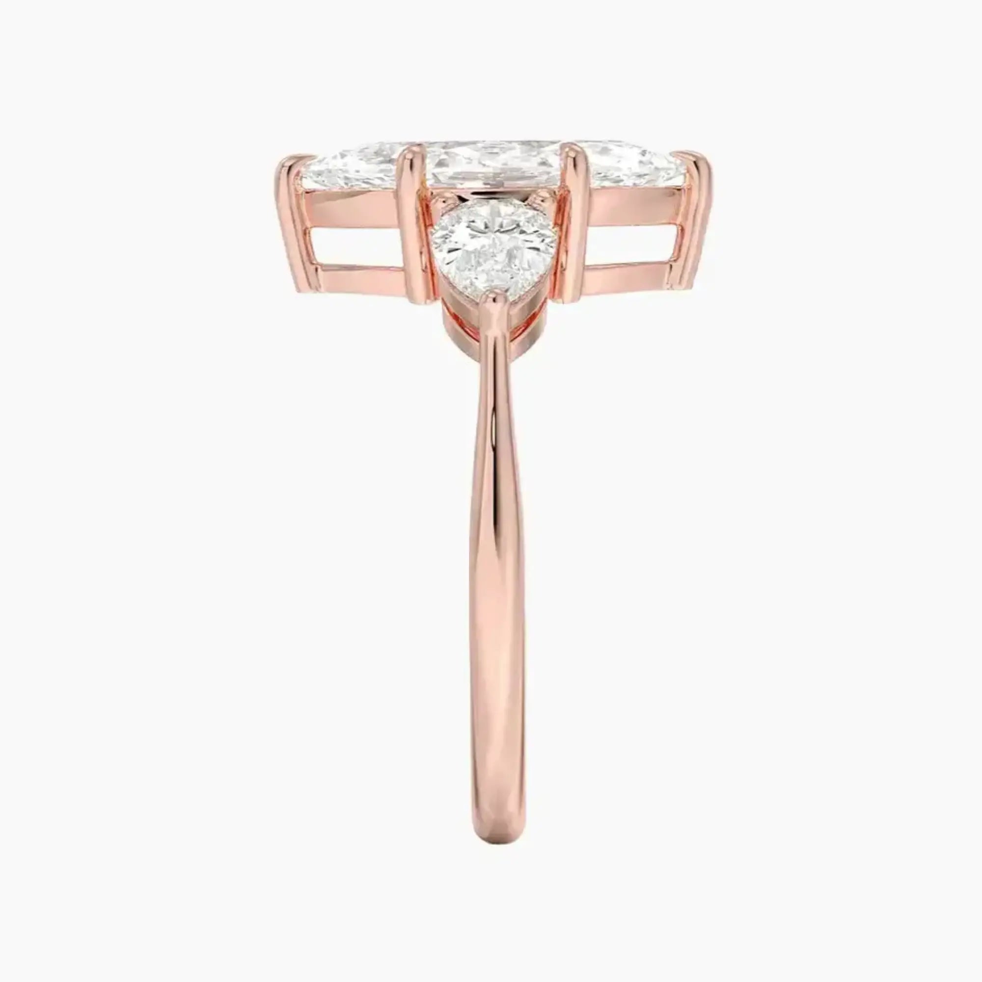Calliope Marquise Three Stone 3 Carat Lab Grown Diamond Engagement Ring in 14K Yellow Gold