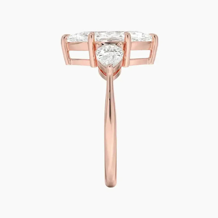 Calliope Marquise Three Stone 1 Carat Lab Grown Diamond Engagement Ring in 18K White Gold