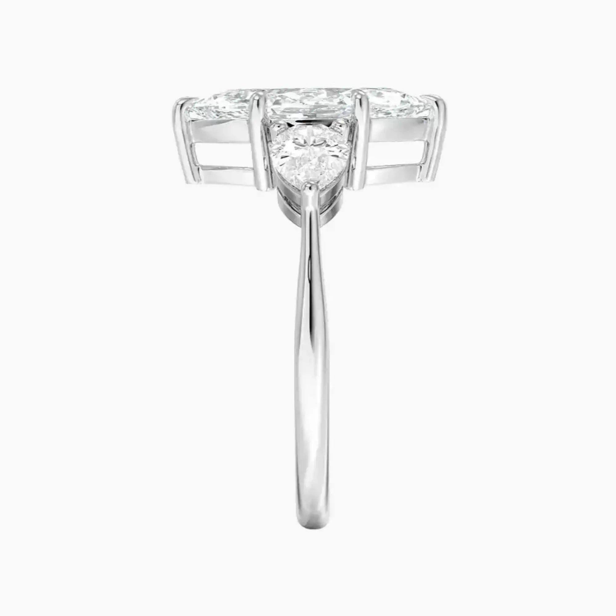 Calliope Marquise Three Stone Diamond Ring Setting in 14K Yellow Gold