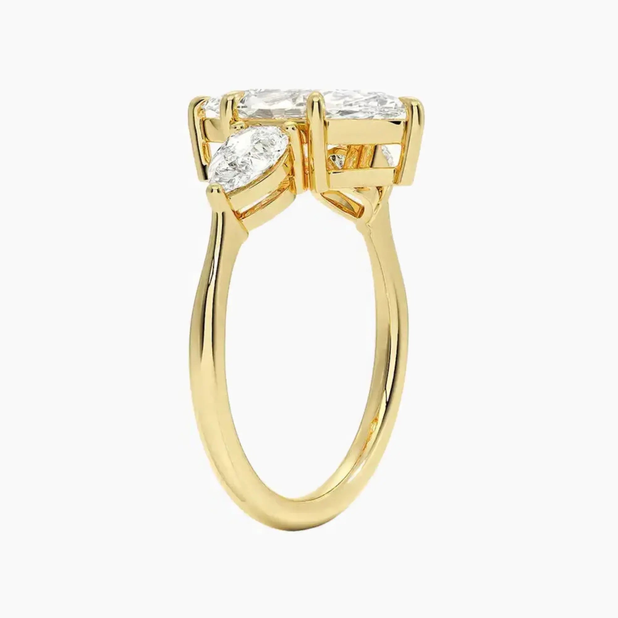 Calliope Marquise Three Stone 1 Carat Lab Grown Diamond Engagement Ring in 18K Rose Gold