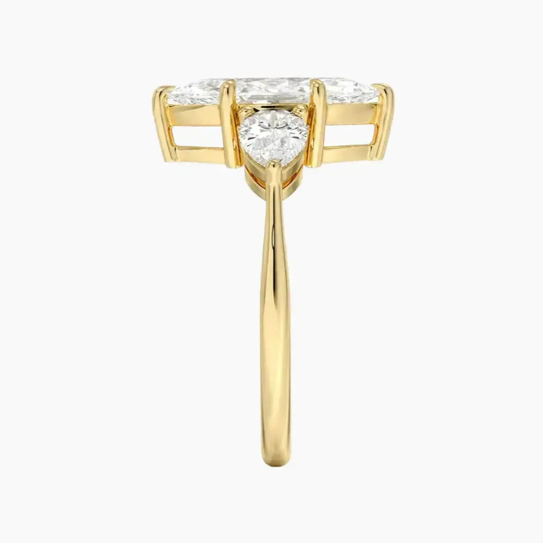 Calliope Marquise Three Stone 2 Carat Lab Grown Diamond Engagement Ring in 14K Yellow Gold