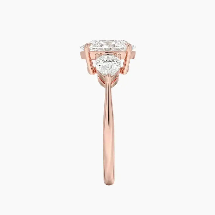 Calliope Oval Three Stone 3 Carat Lab Grown Diamond Engagement Ring in 14K White Gold
