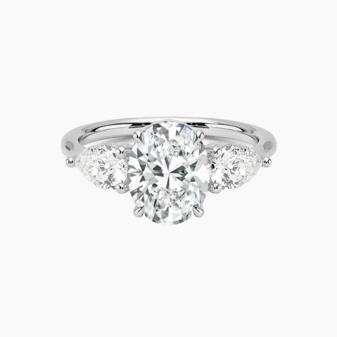 Calliope Oval Three Stone 2 Carat Lab Grown Diamond Engagement Ring in 18K Yellow Gold