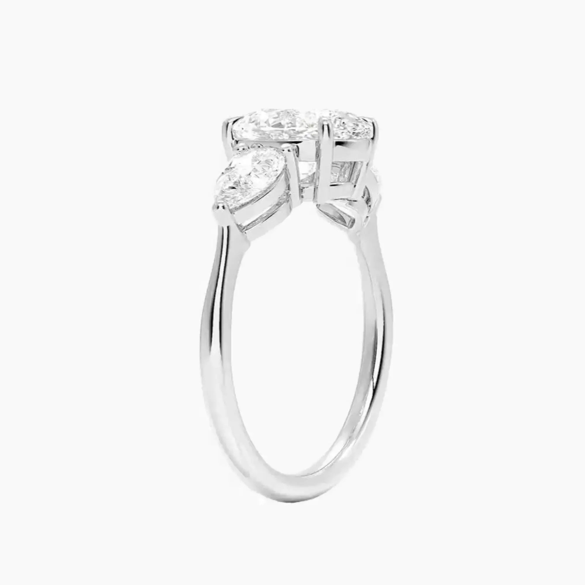 Calliope Oval Three Stone 3 Carat Lab Grown Diamond Engagement Ring in 18K Yellow Gold
