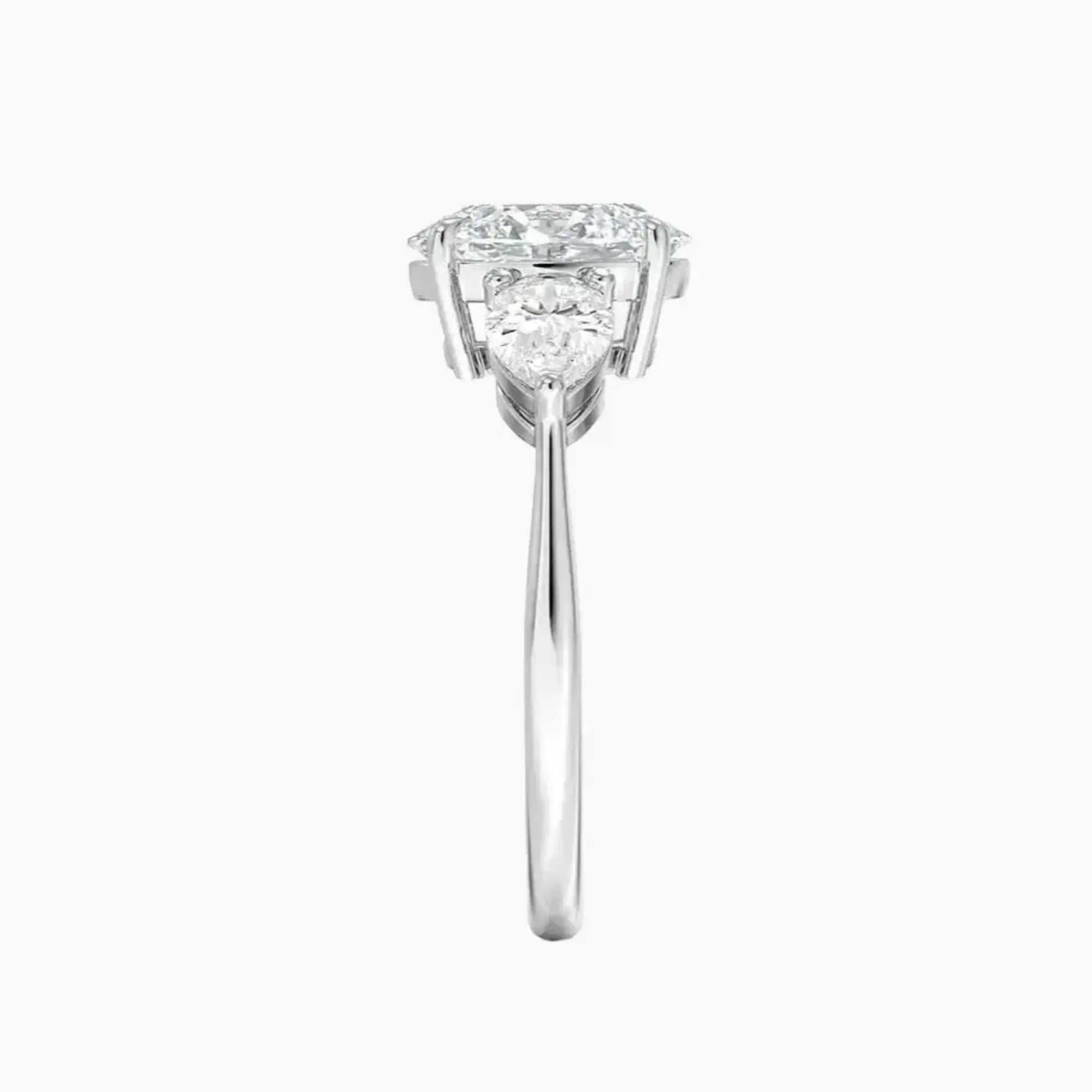Calliope Oval Three Stone Diamond Ring Setting in 14K Rose Gold