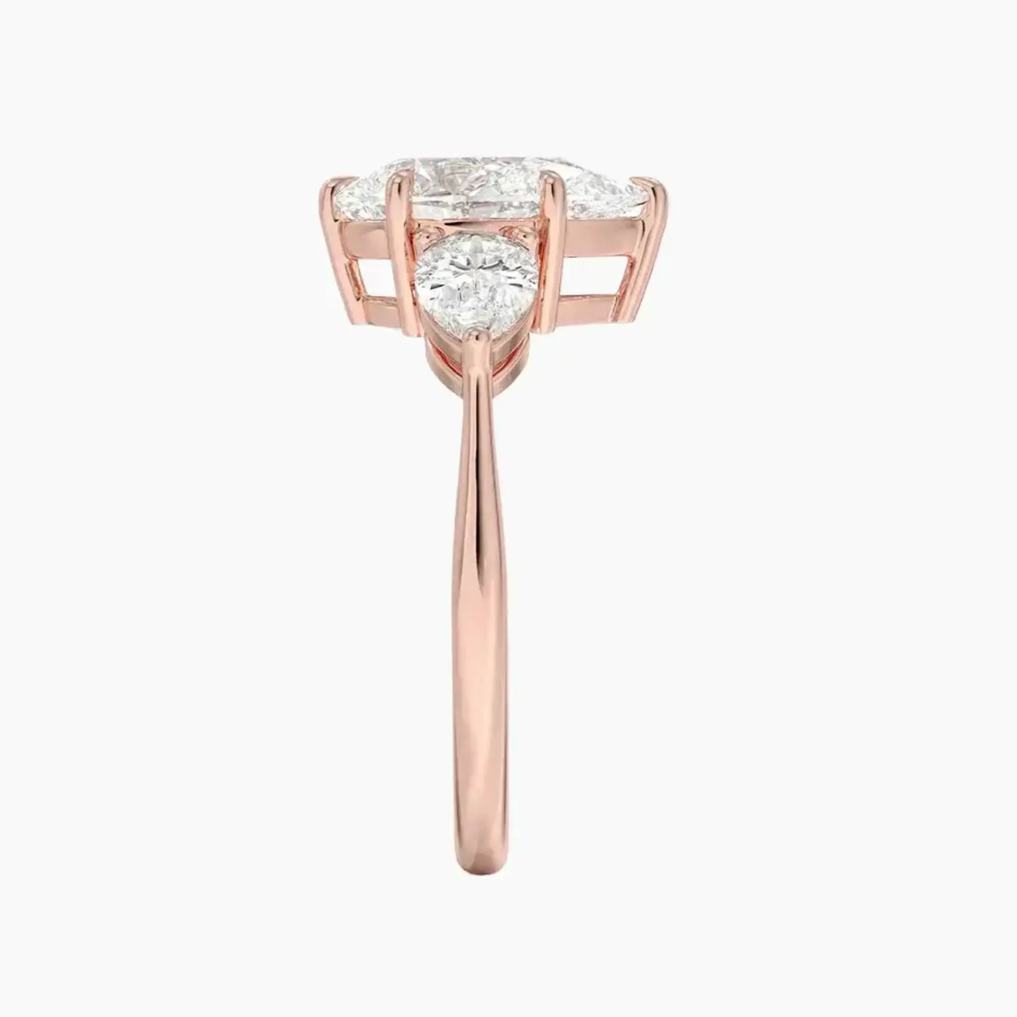Calliope Pear Three Stone 3 Carat Lab Grown Diamond Engagement Ring in 18K White Gold