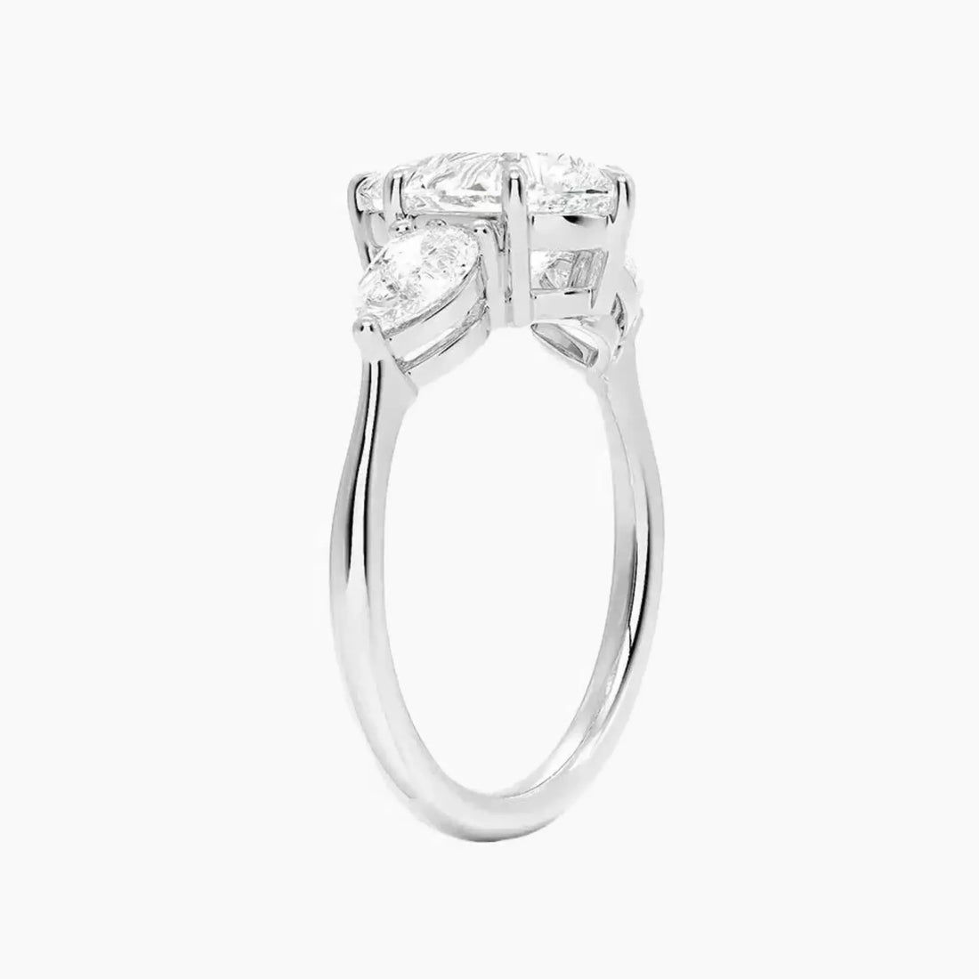 Calliope Pear Three Stone 1 Carat Lab Grown Diamond Engagement Ring in 18K Rose Gold