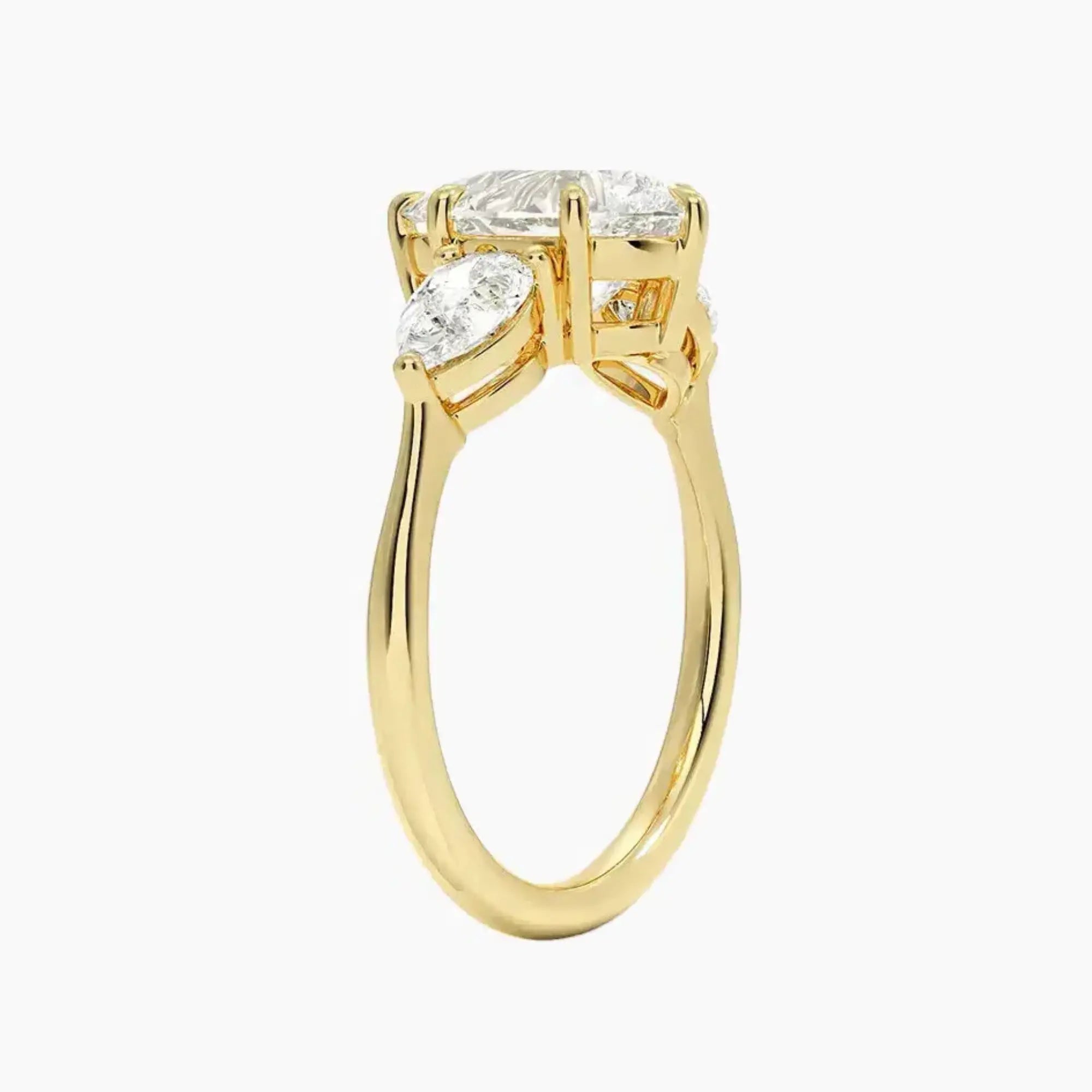 Calliope Pear Three Stone 1.5 Carat Lab Grown Diamond Engagement Ring in 18K White Gold
